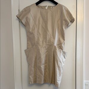 Michel Klein Paris Elegant Beige Short Sleeve mini Dress size 38